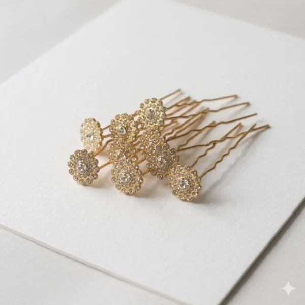 CZ Flower Hair Pins | Radiant Jewels Store