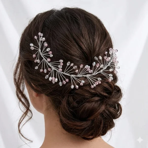 Crystal white and Pink Tiara RJS | Radiant Jewels Store