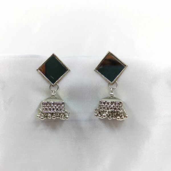 Oxidised mirror Earrings | www.radiantjewels.store