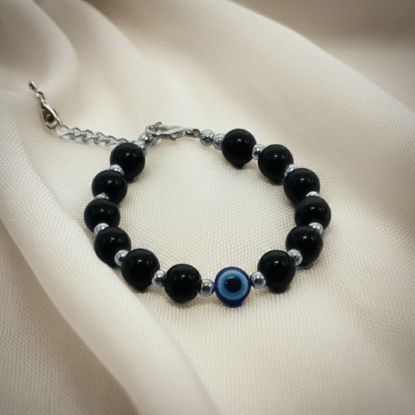 Evil Eye Bracelet with Black Beads 1 | Radiant Jewels Store