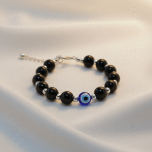 Evil Eye Bracelet with Black Beads| Radiant Jewels Store