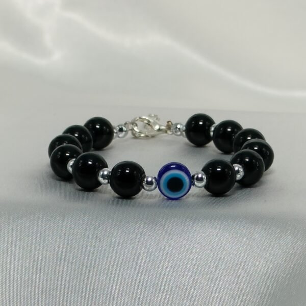 Evil eye bracelet with black beads RJ | Radiant Jewels Store