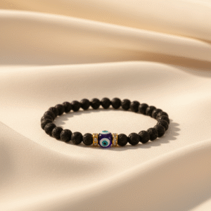 Evil-Eye-Lava-Stone-Bracelet | Radiant Jewels Store