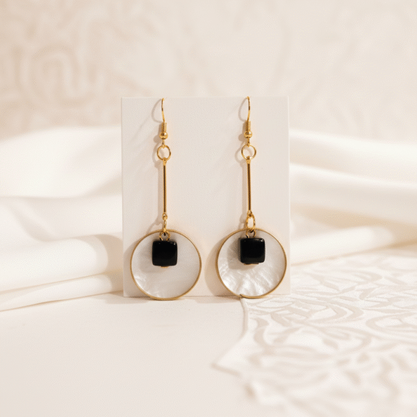 Black and Golden Earrings | Radiant Jewels Store