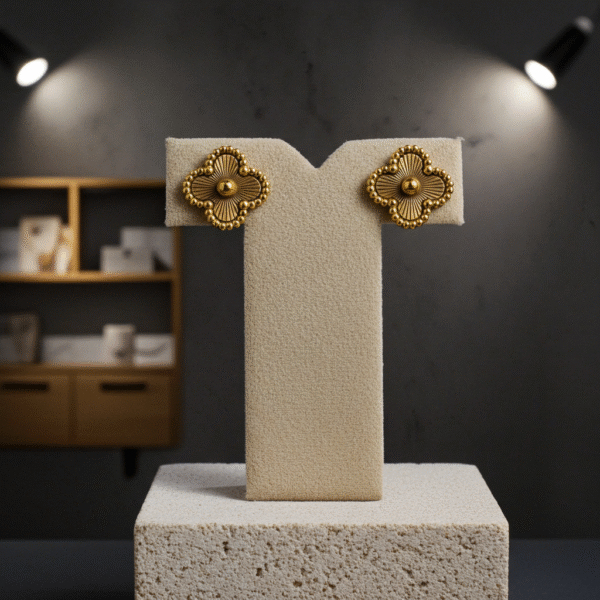 Golden Clover Studs RJS | Radiant Jewels Store