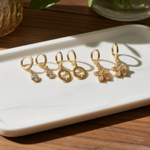 Golden Drop Earrings Combo | Radiant Jewels Store