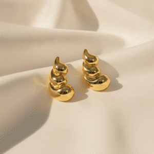 Golden teardrop earrings | Radiant Jewels Store