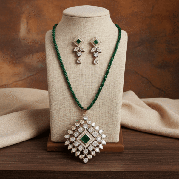 Green Kundan Jewellery Set RJS | Radiant Jewels Store