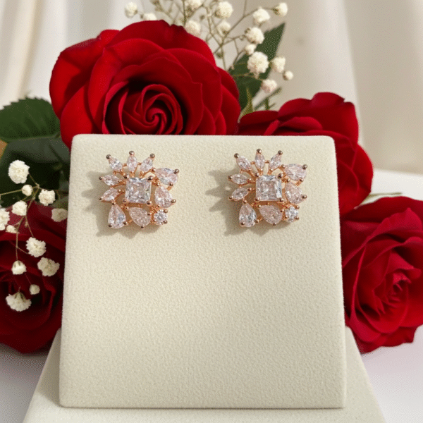 Rosegold Stud Earrings RJS | Radiant Jewels Store
