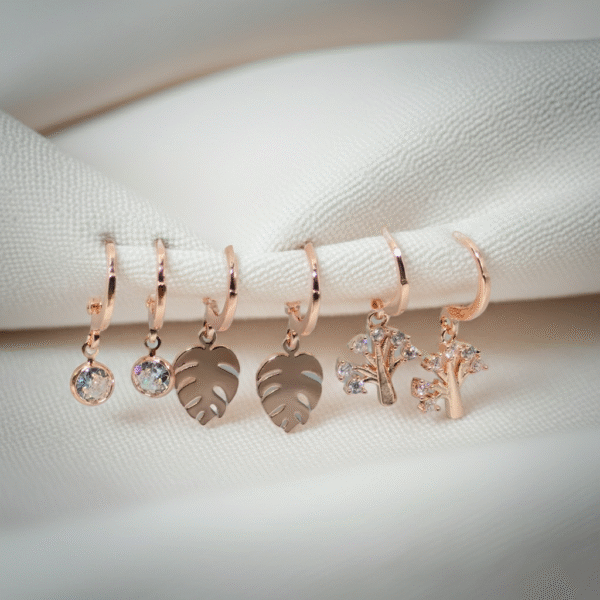 Rosegold Tri Earrings | Radiant Jewels Store