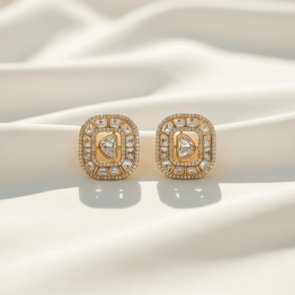 Square-Kundan-Studs | Radiant Jewels Store