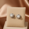 White Pearl Stud Earrings | Radiant jewels store