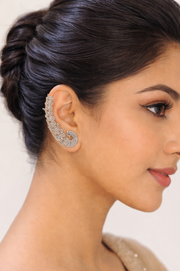 Peacock Oxidised Ear Cuffs| Radiant Jewels Store