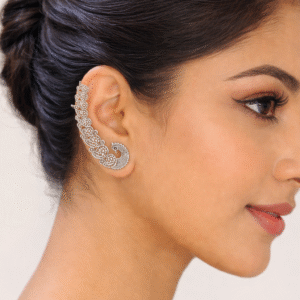 Peacock Oxidised Ear Cuffs | Radiant Jewels Store