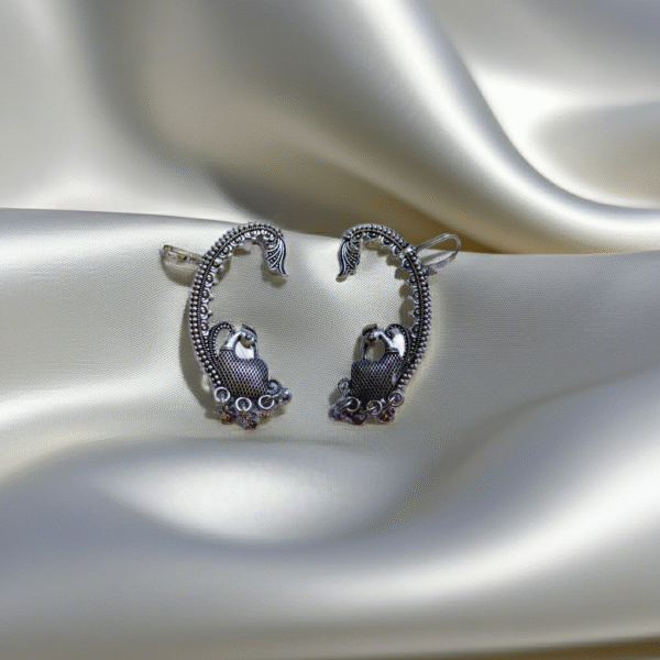 Peacock Oxidised Earrings RJ | Radiant Jewels Store