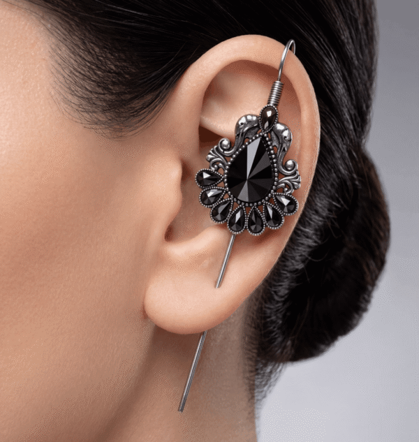 Black Oxidised Ear Pins1 | Radiant Jewels Store