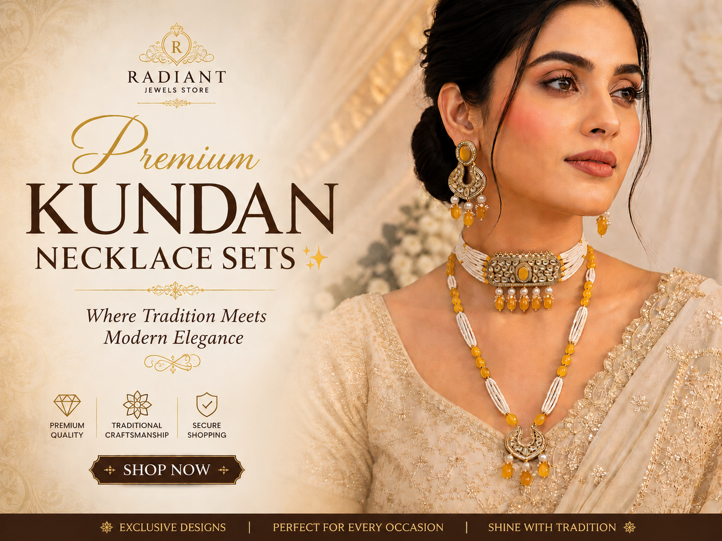 Kundan Jewellery Banner | Radiant Jewels Store