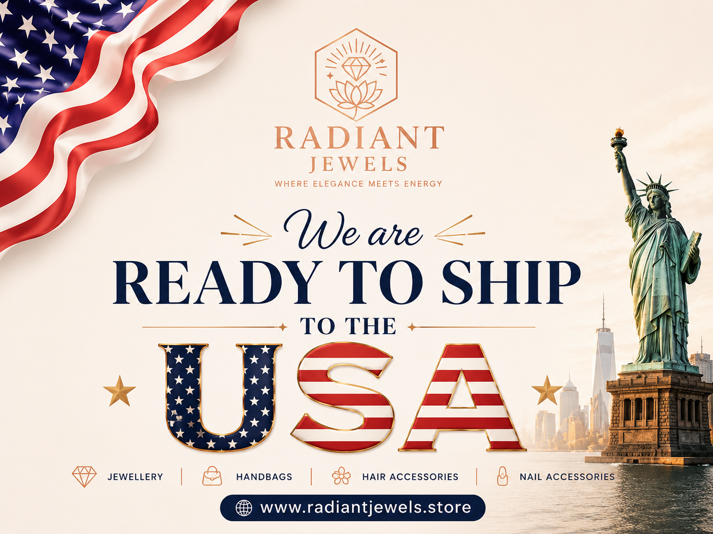USA shipping | Radiant Jewels Store