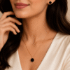 Black and golden pendant ste RJS | Radiant Jewels Store