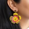 Yellow Pink Handmade Earrings | Radiant Jewels Store
