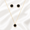 black and golden pendant set | Radiant Jewels Store