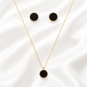 black and golden pendant set | Radiant Jewels Store
