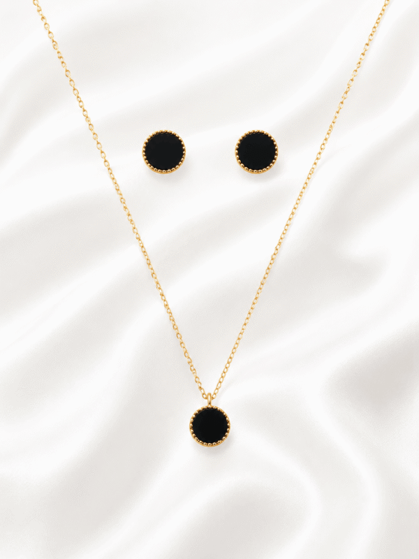 black and golden pendant set | Radiant Jewels Store
